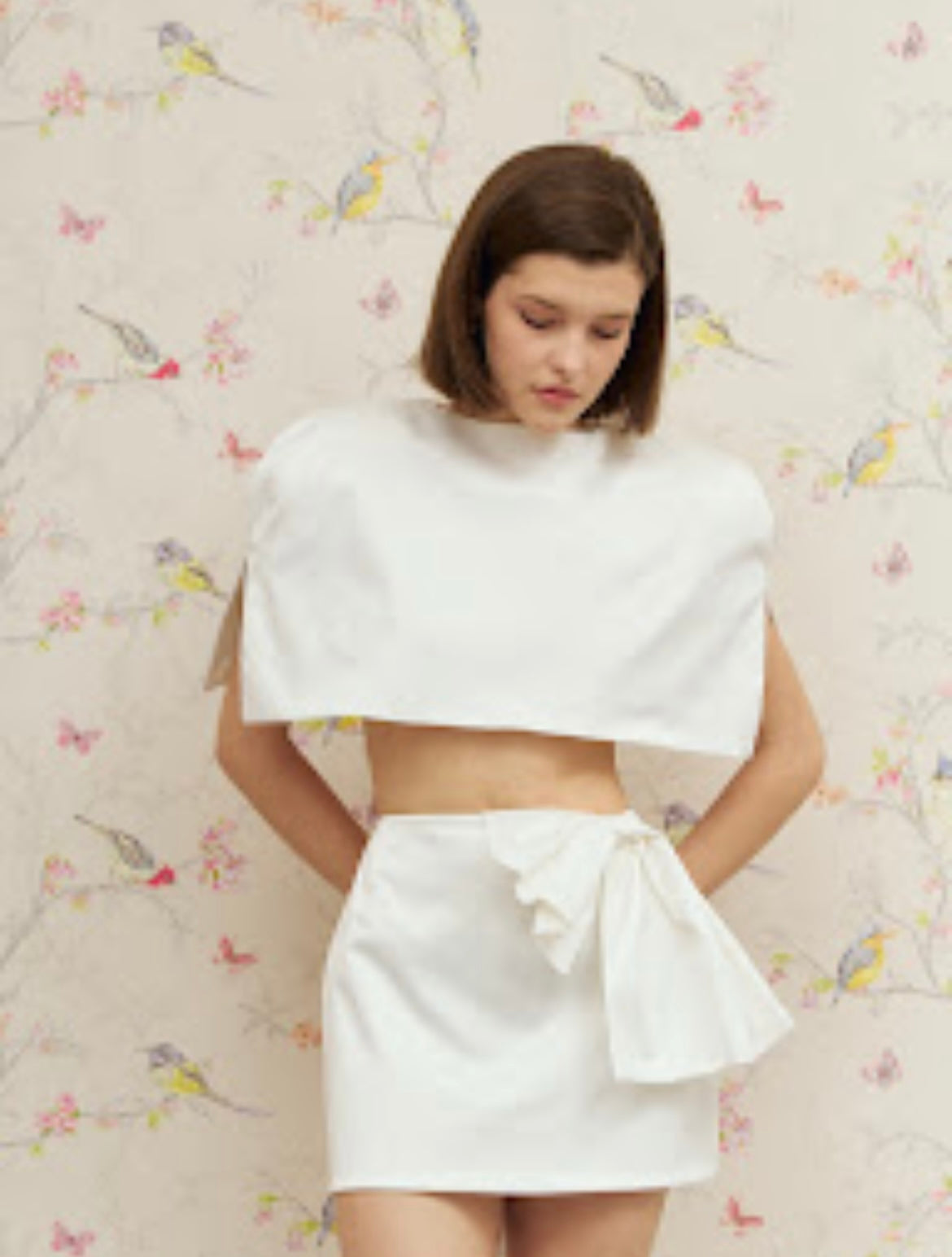 Reverie Satin Mini Skirt with Statement Bow