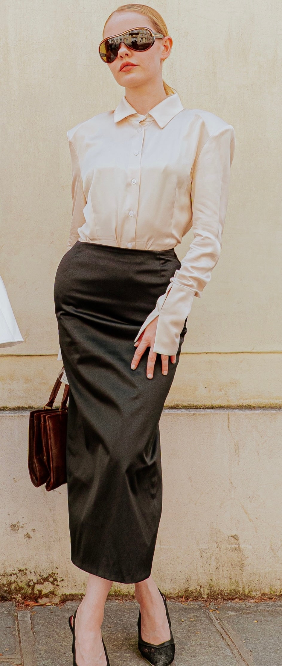 Satin Midi Skirt "Helen" / Premium Quality