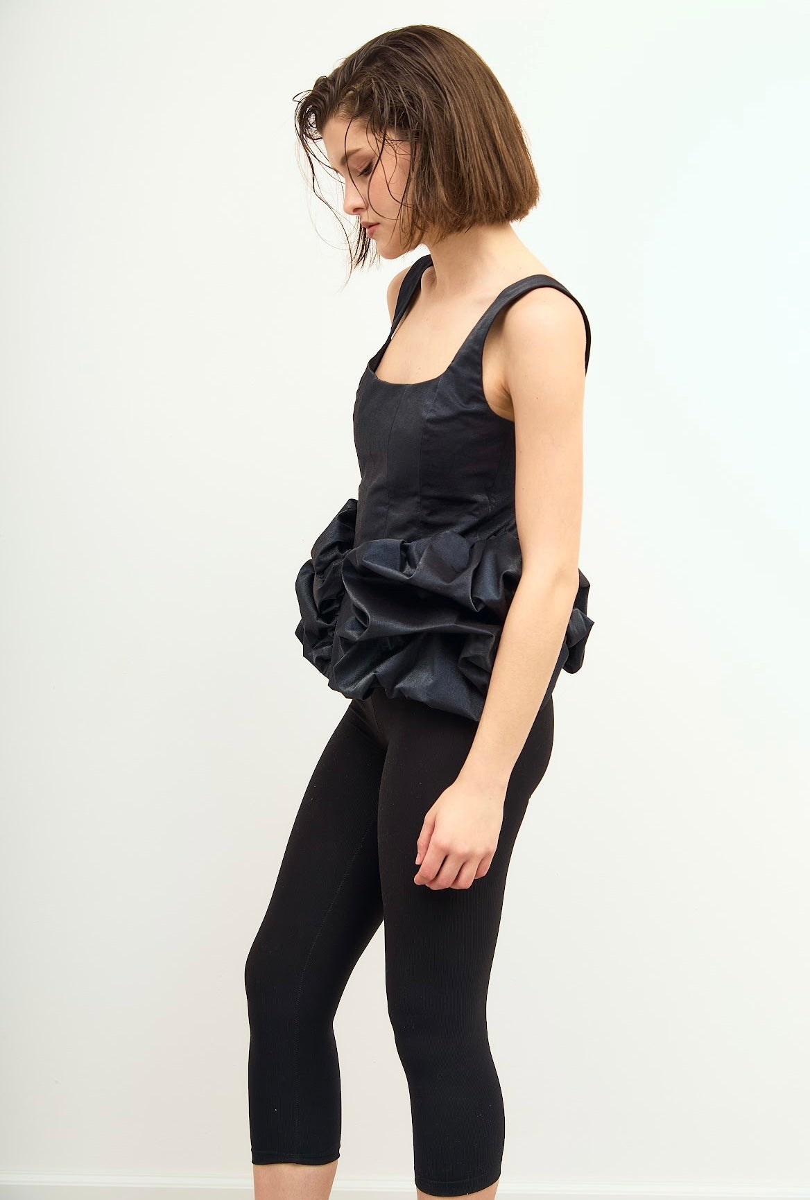 Satin Corset Top with Volume Puff
Hips