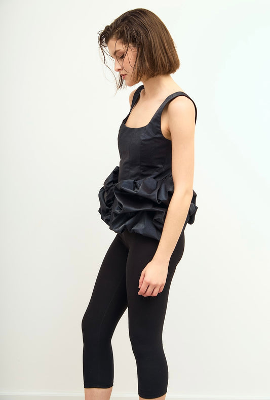 Satin Corset Top with Volume Puff
Hips